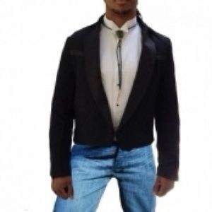 Mens Western style Cropped Tuxedo Jacket